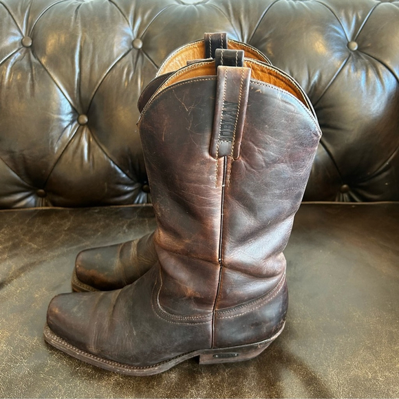 Loblan Other - Loblan Men’s Brown Leather Cowboy Boots with Distressed Finish size 10